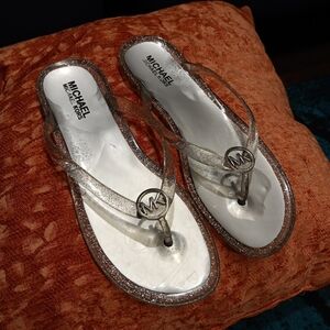 Michael Kors Glitter Jelly Thong Sandals youth 5/womens 7